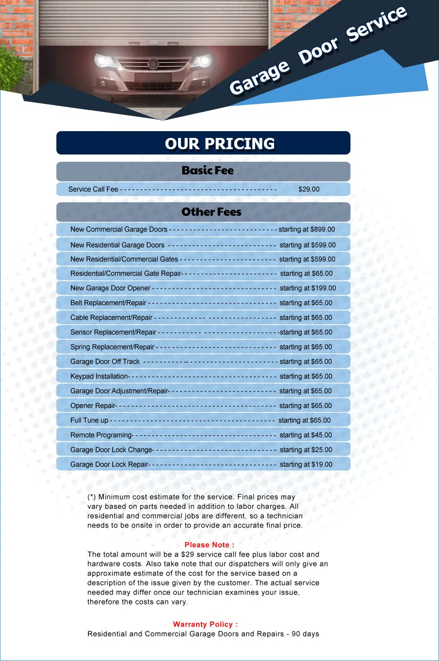 Eagle Garage Door Service Litchfield Park, AZ 623-295-3093